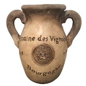 Vintage Wine Jug Domaine des Vignoble 1958 Bourgogne Stone Pitcher